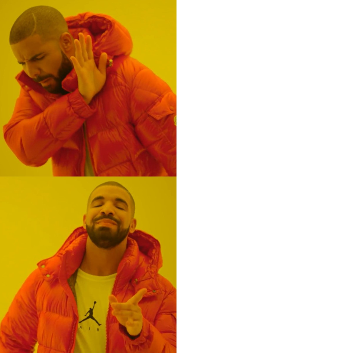 Drake Hotline Bling meme about Inokim